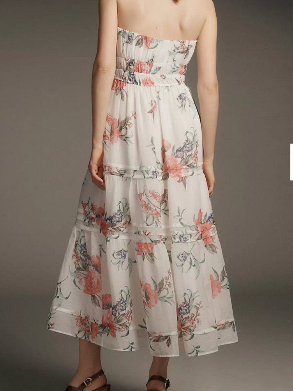 NWT Anthropologie Somerset Strapless Chiffon Maxi Dress in Sz Small - Picture 2 of 16